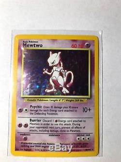 Mewtwo Holo Rare Pokemon Card 10/102 Ensemble De Base Original Près De Mint Excellent