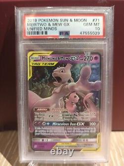Mewtwo & Mew Gx 71/236 Psa 10 Carte Pokémon Ultra Rare À La Menthe Gem