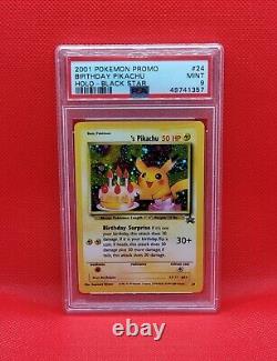 Mint Psa 9 Anniversaire Pikachu Holo Black Star Promo #24 Original 151 Pokemon Card