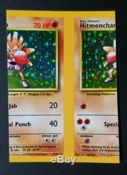 Miscut Hitmonchan Carte Pokémon De Base De Split Demi-coupe Carrée Erreur Rare