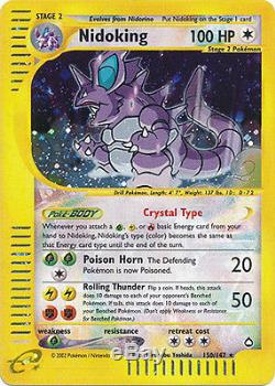 Nidoking Crystal Secret Ultra Holo Rare Pokemon Card E-aquapolis 150/147
