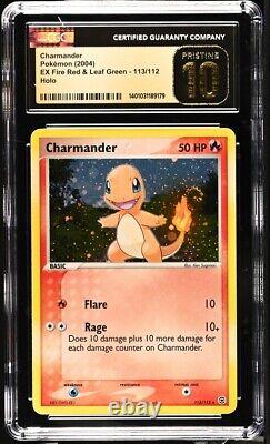 POP 4? CGC 10 Charmander FireRed & LeafGreen 113/112 Holo Pristine avec tourbillon