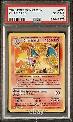 PSA 10 GEM MINT Dracaufeu 003/034 Jeu de cartes à échanger Classique Holo Pokémon 2023