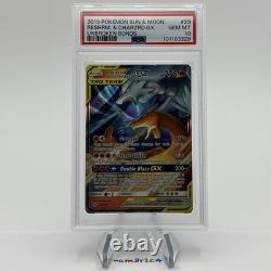 PSA 10 GEM MINT ! Reshiram et Charizard GX Jeux de Championnat du Monde Parfait ! RARE