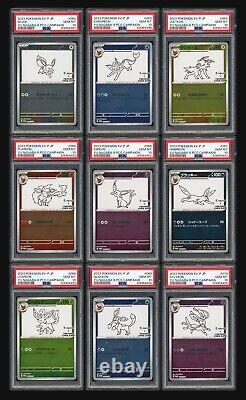 PSA 10 SÉQUENTIEL Yu Nagaba Eevee's Promo Ensemble Complet 9 Carte Pokémon Japonaise