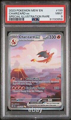 PSA 9 Charizard ex Pokemon 151 199/165 Illustration Spéciale Rare 2023 MINT