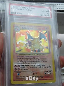Pokémon 1999 Base Holo Charizard 4/102 Psa 10! Carte Rare