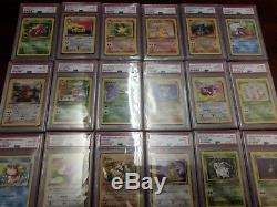 Pokemon 1st Editon Psa 10 Cards - Ensemble De Jungle Original (1999) (56 Cartes Sur 64)