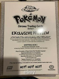Pokemon 2000 Topps Chrome Série I Aperçu 9 Carte Promo Découper Feuille Vintage Rare