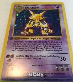 Pokemon Card Alakazam 1/102 Set De Base 1ère Édition Shadowless Holo Rare Near Mint +