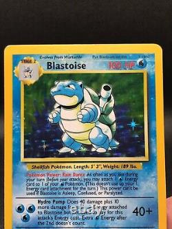 Pokémon Carte Base Set Blastoise Aucune Erreur D'étape 2/102 Holo Rare Erreur D'impression Error