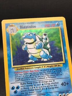 Pokémon Carte Base Set Blastoise Aucune Erreur D'étape 2/102 Holo Rare Erreur D'impression Error