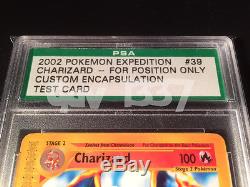 Pokemon Charizard Fpo Pour La Carte De Psa De Menthe Rare De Test / D'échantillon Seulement De Position Encased