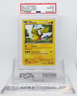 Pokemon Noir Et Blanc Base Pikachu # 115 Secret Carte Rare Psa 10 Gem Mint #