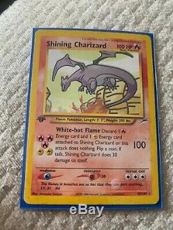 Pokemon Shining Charizard 107/105 1ère Édition Holo Rare Neo Destin Card- Nm