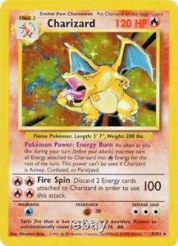 Pokémon TCG Dracaufeu 4/102 Holo Rare Base Set Illimité Très Joué