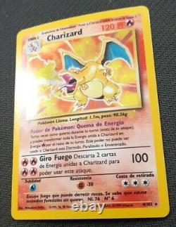 Pokémon Tcg-rare Charizard, 4/102, Ensemble De Base, Holo, Version Espagnole