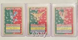 Pokémon Topsun (Dos Bleu) Articuno 144 + Zapdos 145 + Moltres 146 Vintage