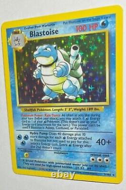 Près De La Monnaie! Blastoise (2/102), Ensemble De Base, Carte Super Rare De Pokémon Holo