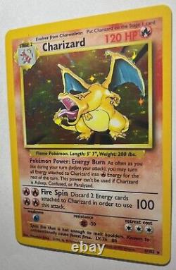Près De La Monnaie! Charizard 4/102, Ensemble De Base, Carte Super Rare De Pokémon Holo