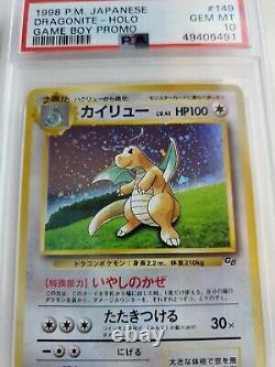 Psa 10 1998 Dragonite Holo 149 Jeu Boy Promo Pokemon Japonais Graal Card Rare