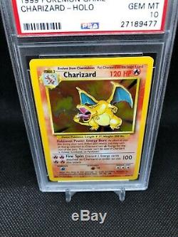 Psa 10 Charizard Base Set Illimité Holo Rare Wotc 1999 Carte Pokemon