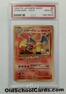 = Psa 10 Charizard Japonais # 006 Base Set 1996 Holo Rare Original Pokemon Card