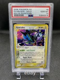 Psa 10 Ex Holon Phantoms Gyarados Rare Holo 8/110 Carte De Pokémon De Menthe Gemme