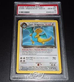 Psa 10 Gem Mint Dark Dragonite 5/82 Erreur Non Holo Team Rocket Set Pokemon Card