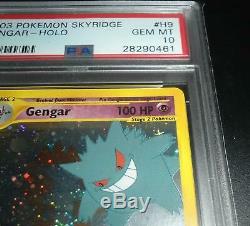Psa 10 Gem Mint Gengar H9 / H32 Skyridge Set Holo Rare Ding Carte Pokémon