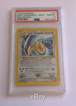 Psa 10 Gem Mint Lumière Dragonite 14/105 Neo Destin Holo Rare Carte Pokémon