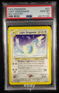 Psa 10 Light Dragonair 22 Non-holo Neo Destiny Gem Mint 2002 Card (low Pop)