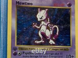 Psa 2 Mewtwo 1st Edition Holo Rare Shadowless Base Set 1999 Pokemon Card #10
