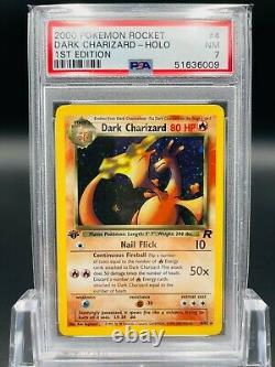 Psa 7 1ère Édition Dark Charizard 4/82 Team Rocket Set Holo Rare Pokemon Card