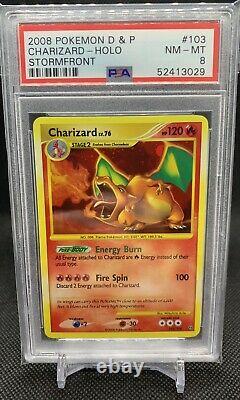 Psa 8 Charizard Stormfront Secret Rare Shiny Holo 103/100 Pokemon Card 2008