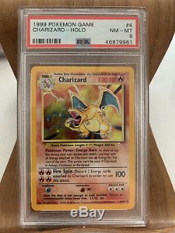 Psa 8 De Base Charizard Holo Rare 4/102 Carte Pokemon 1999 Nm-monnaie