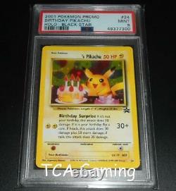 Psa 9 Mint Anniversaire Pikachu # 24 Wotc Black Star Promo Holo Rare Pokemon Card
