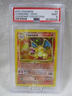 Psa 9 Mint Charizard Collection Légendaire Holo Rare Pokemon Card 3/110 B38