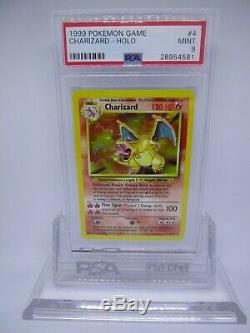 Psa 9 Mint Charizard De Base Illimité Rare Holo Carte Pokemon 4/102 M31