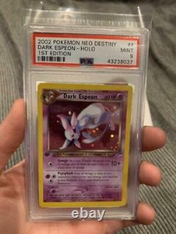 Psa 9 Mint Dark Espeon 4/105 1ère Édition Carte De Pokémon Neo Destiny Holo Rare