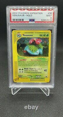 Psa 9 Mint Venusaur 30/165 Ensemble De Base D'expédition Carte De Pokémon Holo Rare