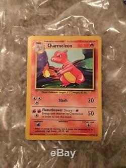 Rare Charmeleon Pokemon Card (10 Excellent Etat) 1995-99 24/102 1er Édition