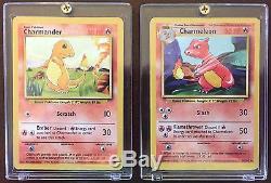 Rare Mint Charmander 46/102 + Charmeleon 24/102 Base Set 1999 Cartes Pokémon