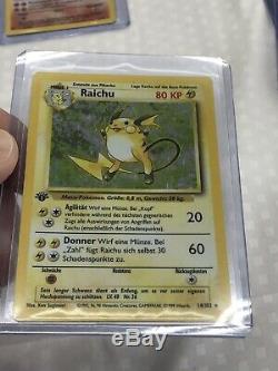 Rare Pokémon Allemand Set 1ère Edition Holo Foil Lot De 10 Cartes Toutes Diff