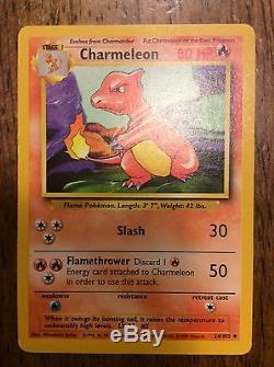 Rare Shadowless Charmeleon Pokemon Card Great Condition + Charmander Base Set