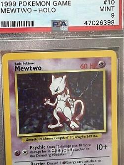 Set de base 1999 #10 Mewtwo Holo Rare Carte Pokemon TCG PSA 9 Menthe