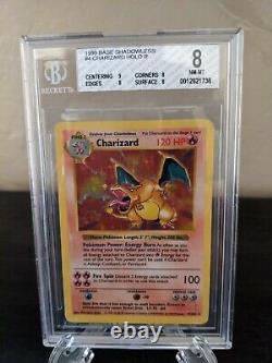 Shadowless Charizard 4/102 Base Set Near Mint 8 Bgs Pokemon Card Holo Foil Rare
