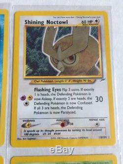 Shining Pokémon 4 Carte Lot Steelix Celebi Magikarp Noctowl Secret Rare Non Jouée