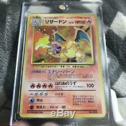 Très Rare Carte Pokemon Japonais Charizard Holo Première 1ère Édition De Base No. 006