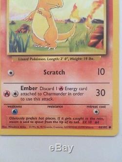 Très Rare Charmander 46/102 Original Pokemon Card